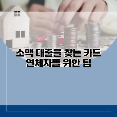 소액 대출을 찾는 카드 연체자를 위한 팁