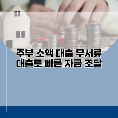 주부 소액 대출 무서류 대출로 빠른 자금 조달