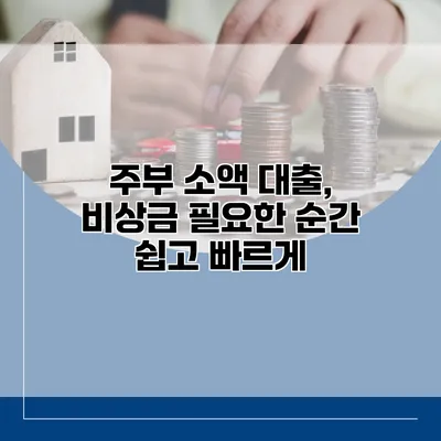 주부 소액 대출, 비상금 필요한 순간 쉽고 빠르게