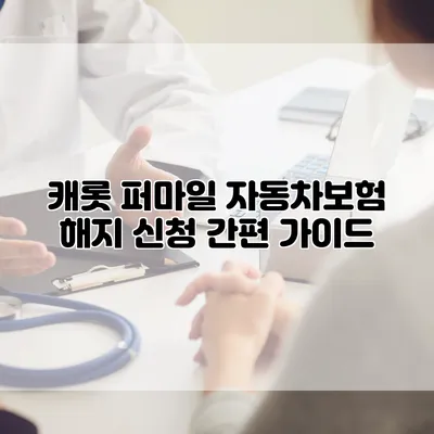 캐롯 퍼마일 자동차보험 해지 신청 간편 가이드
