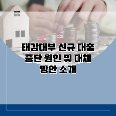 태강대부 신규 대출 중단 원인 및 대체 방안 소개