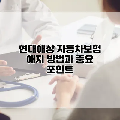 현대해상 자동차보험 해지 방법과 중요 포인트
