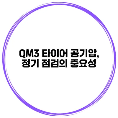 QM3 타이어 공기압, 정기 점검의 중요성