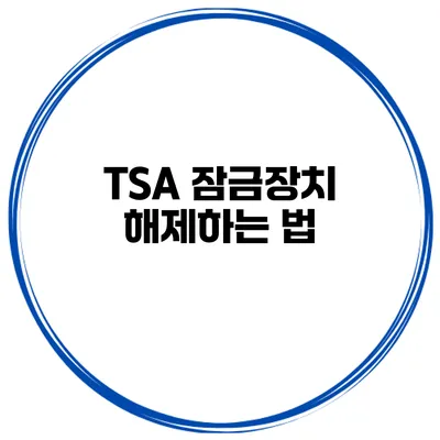 TSA 잠금장치 해제하는 법