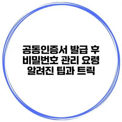 공동인증서 발급 후 비밀번호 관리 요령 알려진 팁과 트릭