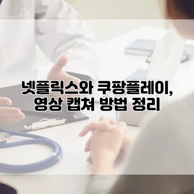 넷플릭스와 쿠팡플레이, 영상 캡쳐 방법 정리