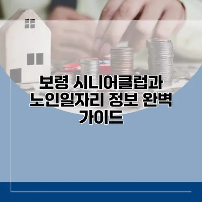 보령 시니어클럽과 노인일자리 정보 완벽 가이드