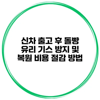 신차 출고 후 돌빵 유리 기스 방지 및 복원 비용 절감 방법