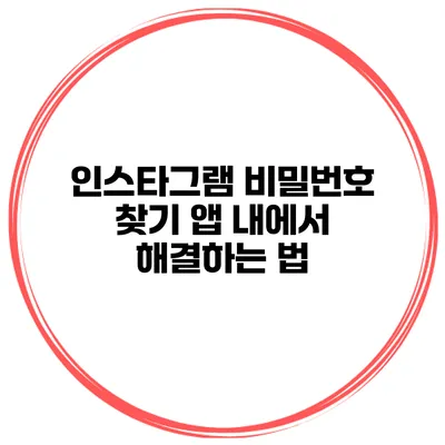 인스타그램 비밀번호 찾기 앱 내에서 해결하는 법