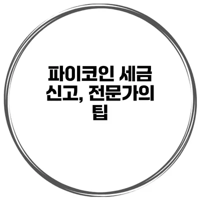 파이코인 세금 신고, 전문가의 팁